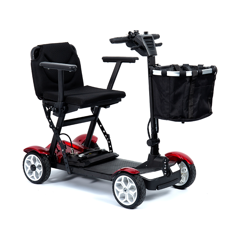 YL-211 Scútar Leictreach Turasóireachta 4 Roth do Sheanóirí le Ceannlampa LED, Ciseán